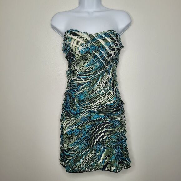 Vintage y2k Wet seal teal blue textured mini party going out trashy dress size s - Picture 1 of 6